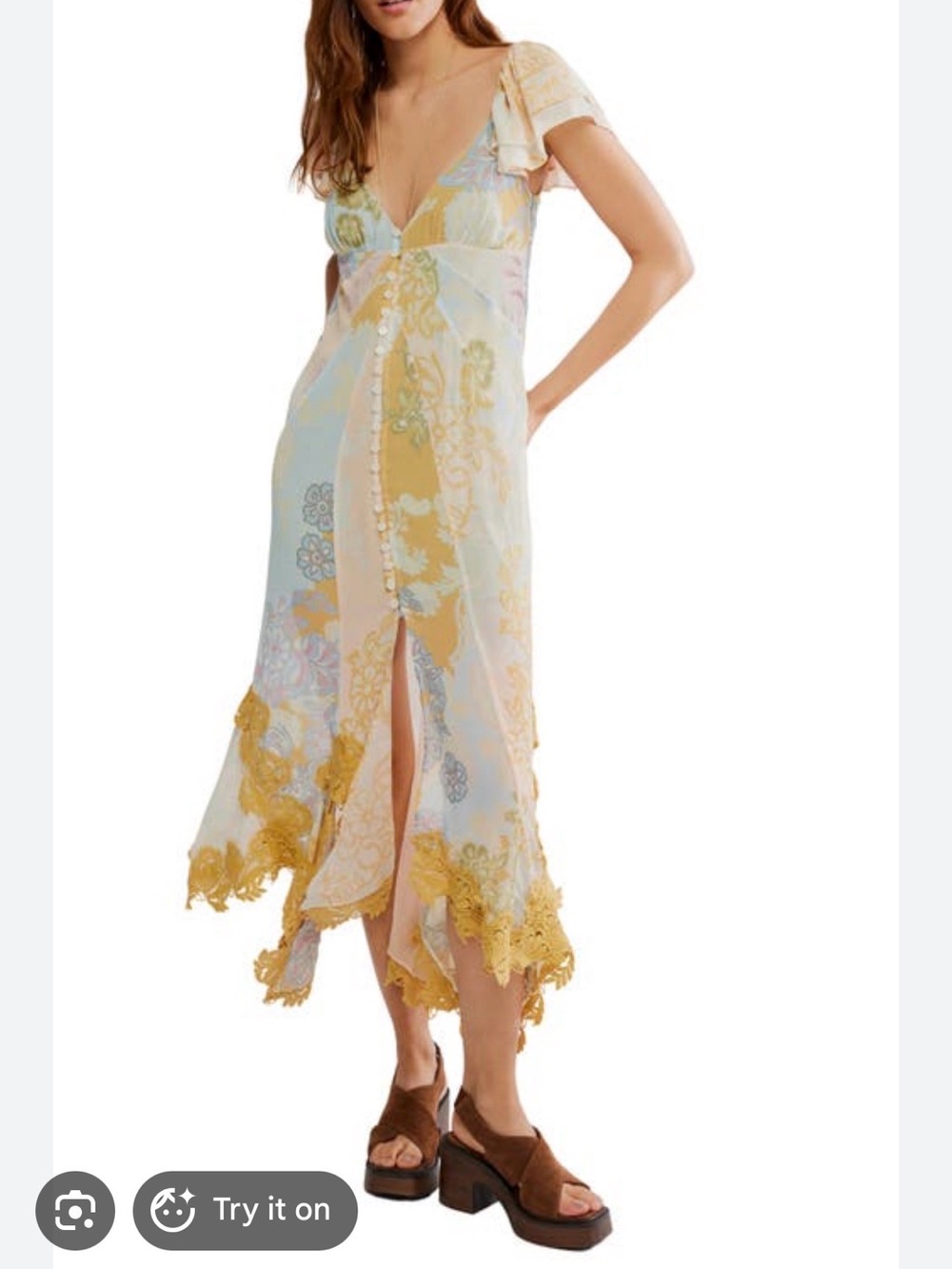 Free People Bali Aurora flutter sleeve dress